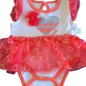 NWOT Baby Girl Valentines Dress Onesie